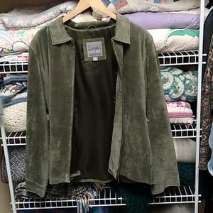 Suede leather, lined, zipper jacket